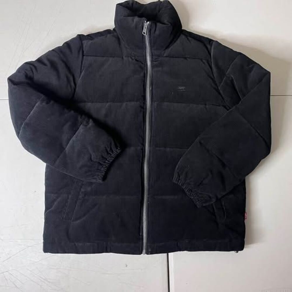 Levi's Black Corduroy Puffer Jacket Size M Womens